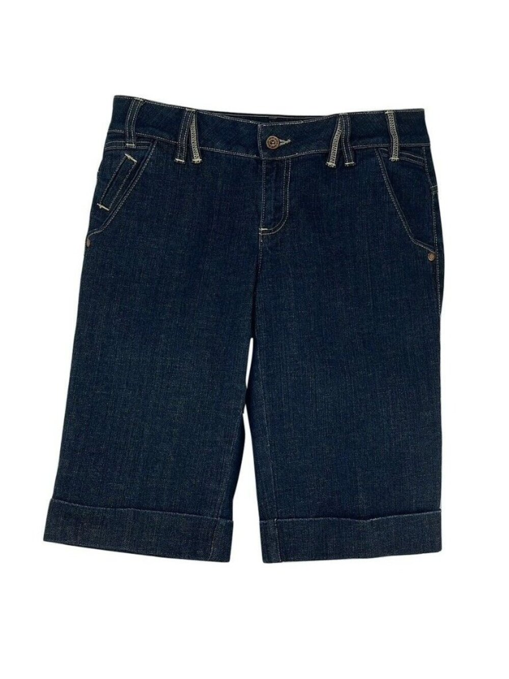 DKNY Jeans Womens Denim Bermuda Shorts Size 6 Dark Wash